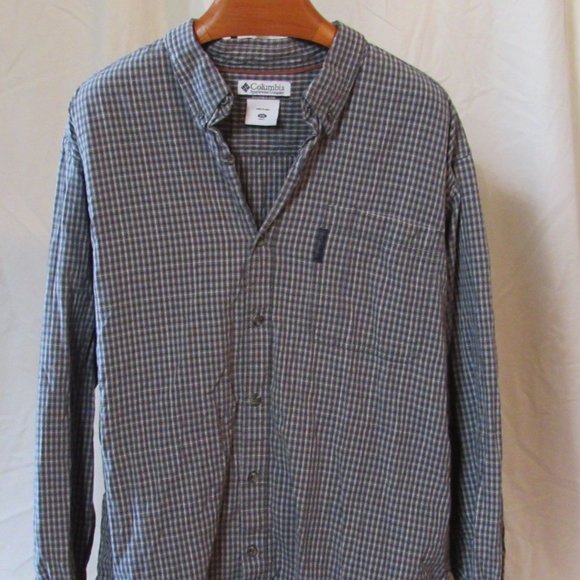 Columbia Mens Green & Black Check Button Down Size XXL 100% Cotton EUC - Picture 2 of 8